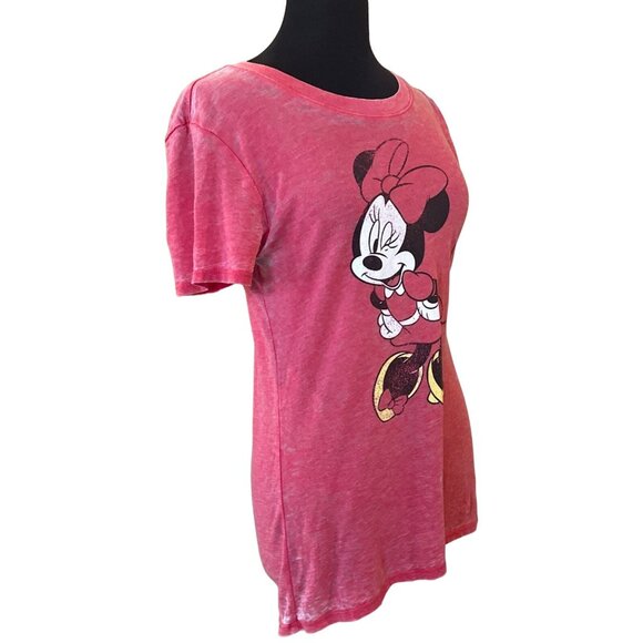 Disney's Minnie Mouse Graphic T-Shirt Cotton Polyester Blend Junior's Size Small - Picture 7 of 16
